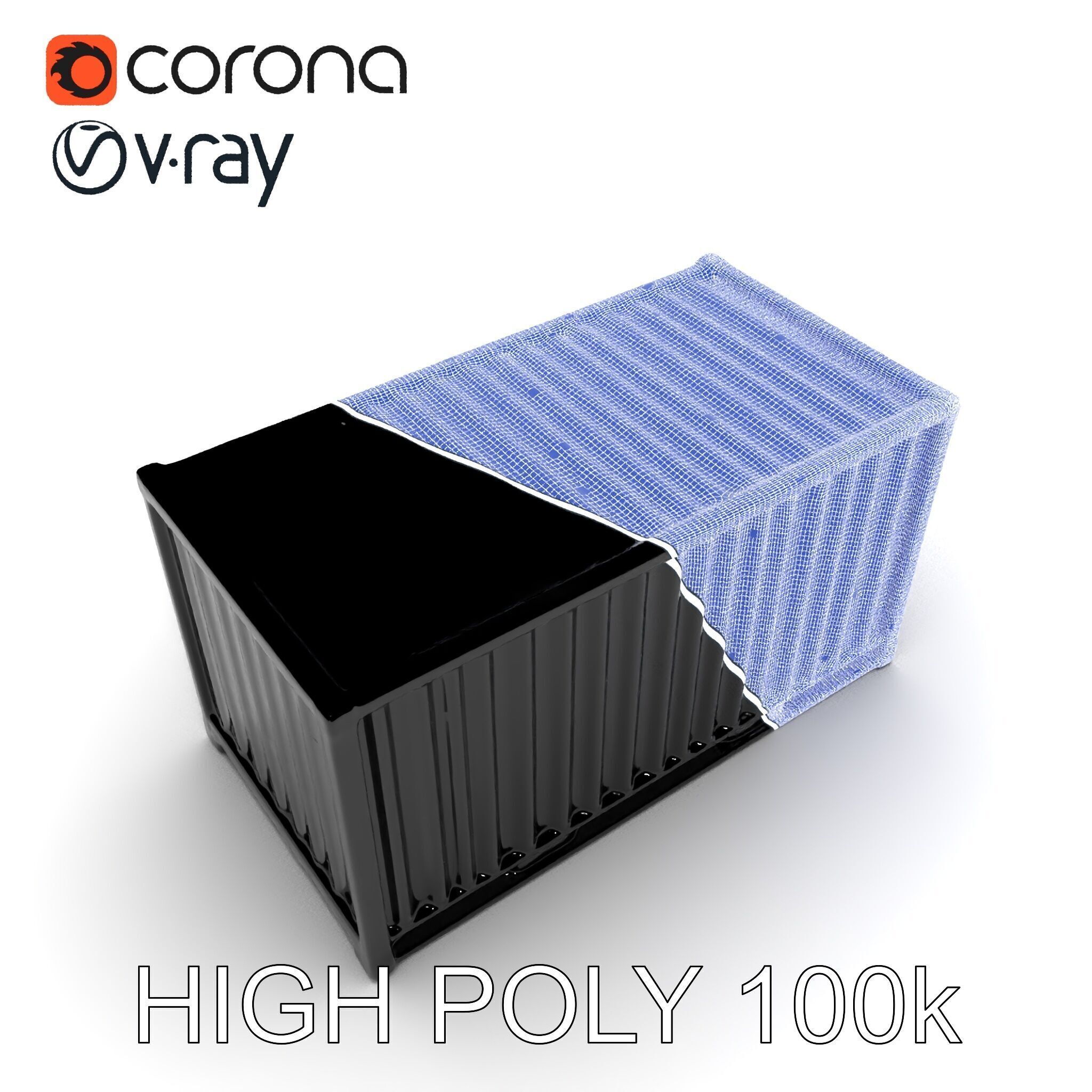 Cargo Shipping Container D Model Pack Low-poly 3D model_32