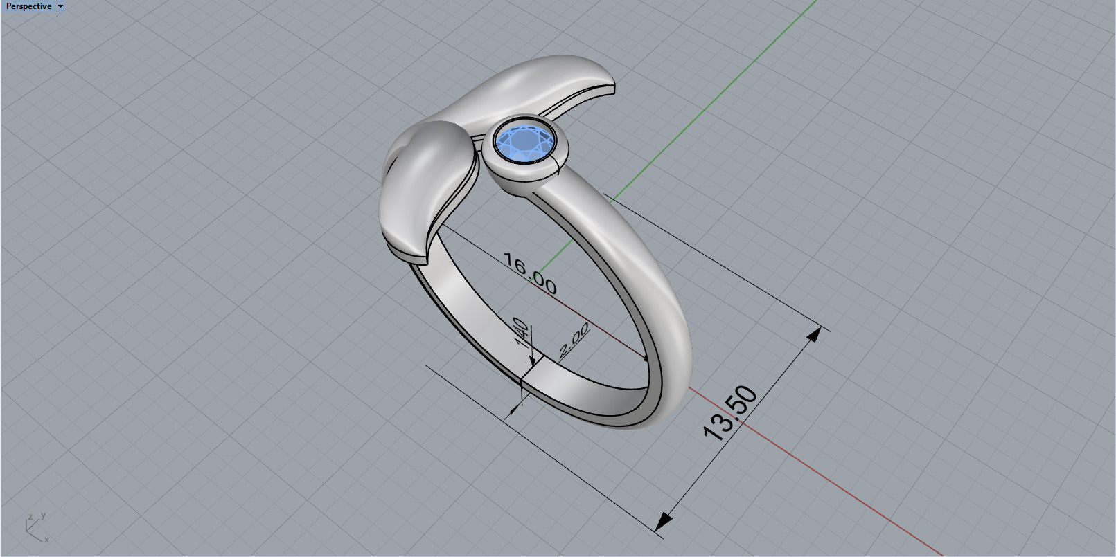 Whale Tail Ring model 1295 3D print model_8