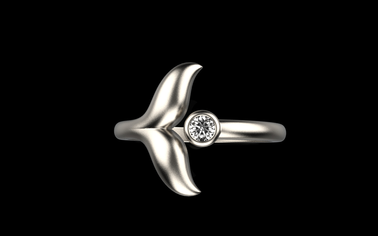 Whale Tail Ring model 1295 3D print model_15