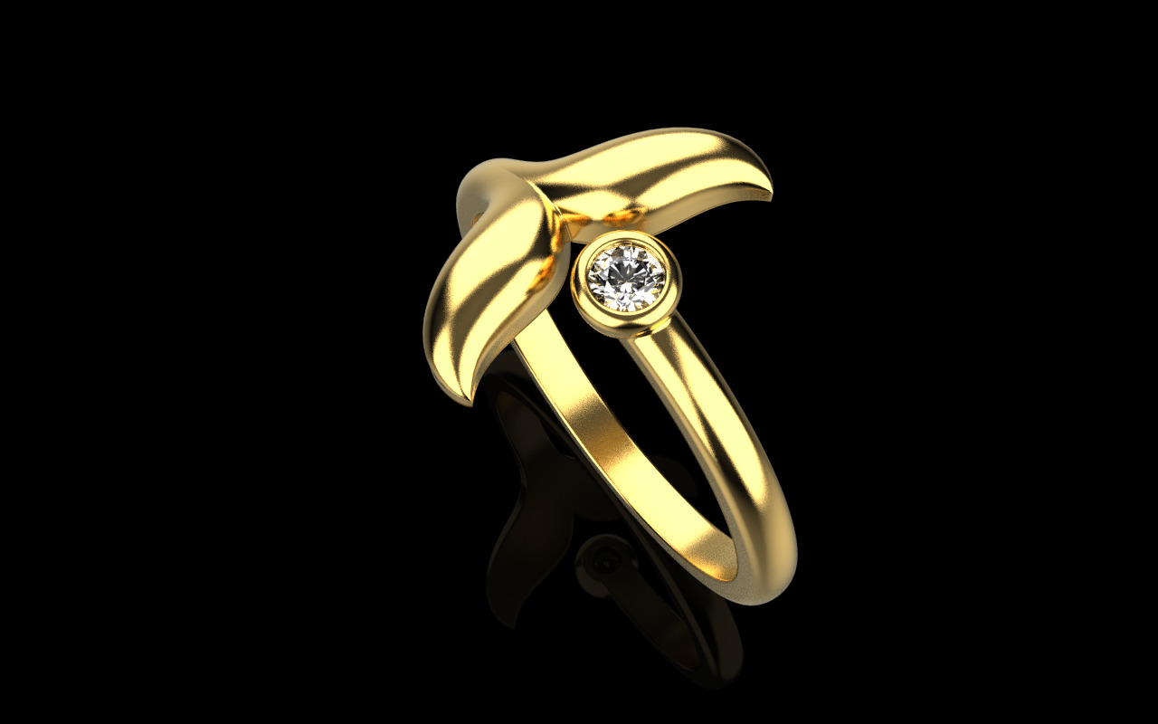 Whale Tail Ring model 1295 3D print model_17