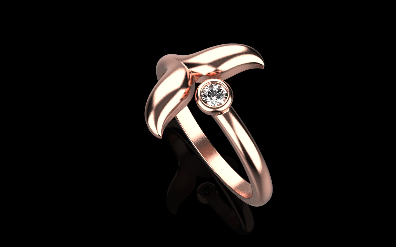 Whale Tail Ring model 1295 3D print model_20