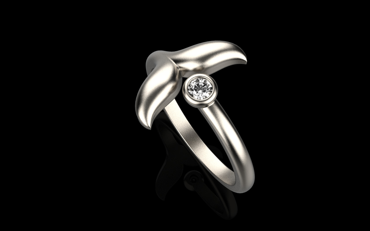 Whale Tail Ring model 1295 3D print model_19