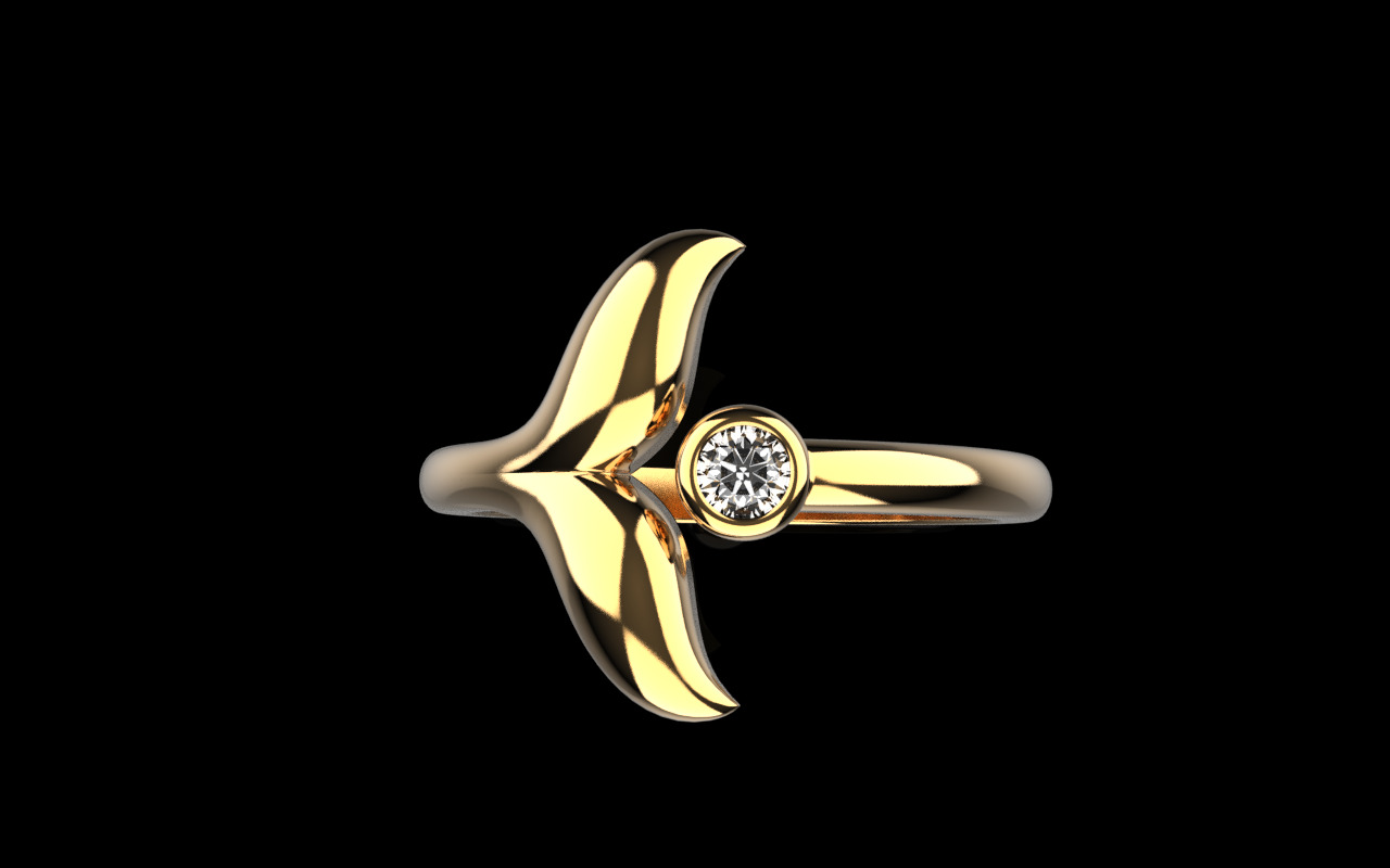 Whale Tail Ring model 1295 3D print model_13
