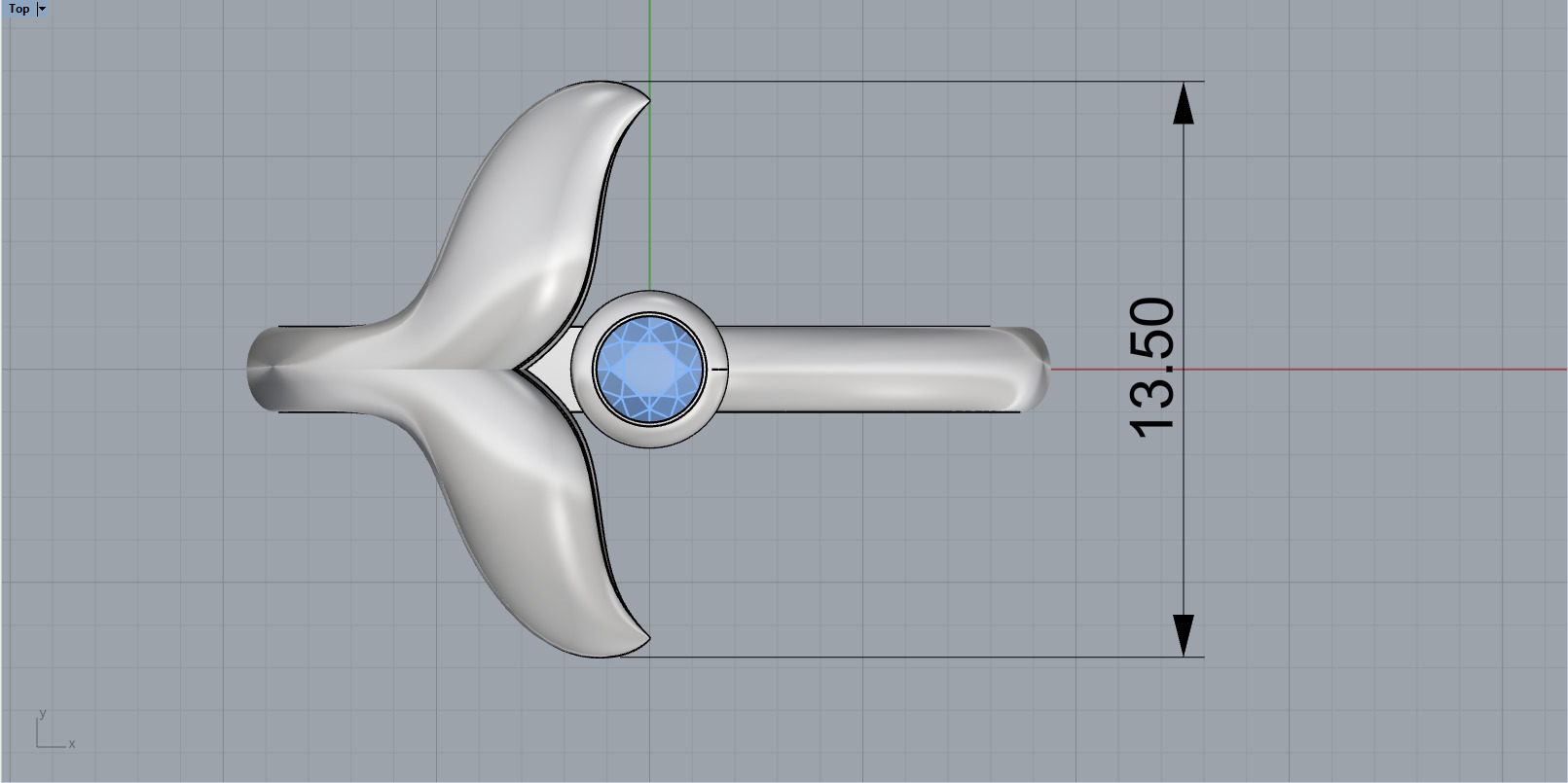 Whale Tail Ring model 1295 3D print model_5
