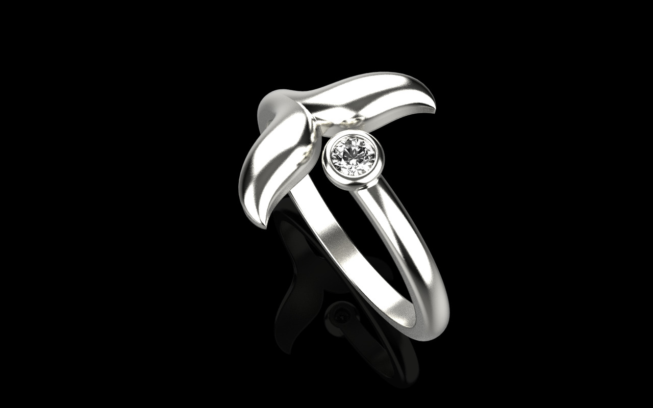 Whale Tail Ring model 1295 3D print model_2