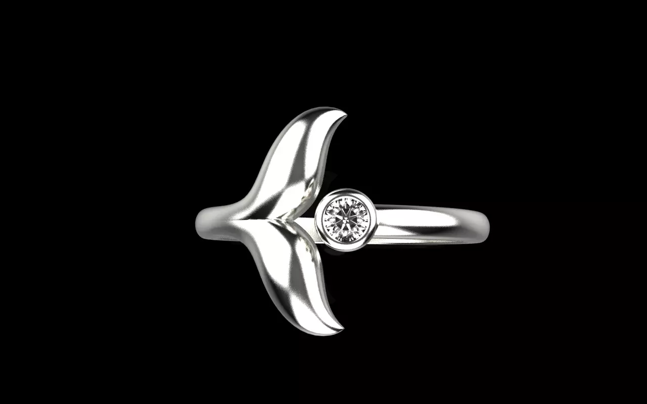 Whale Tail Ring model 1295 3D print model_0