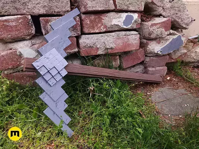 Minecraft Movie Pickaxe 3D print model