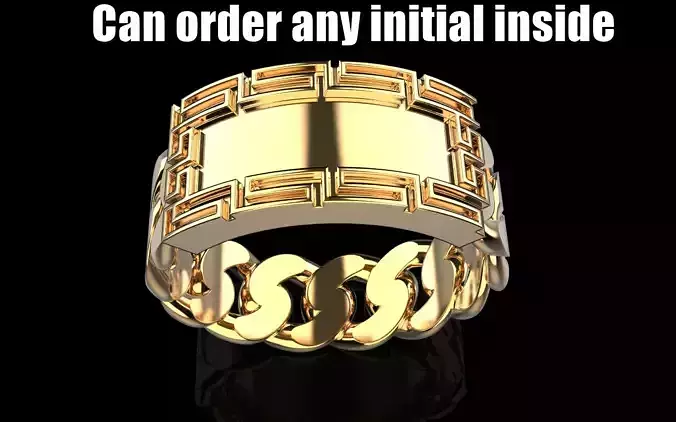 Cuban chain ring with plate model 1296