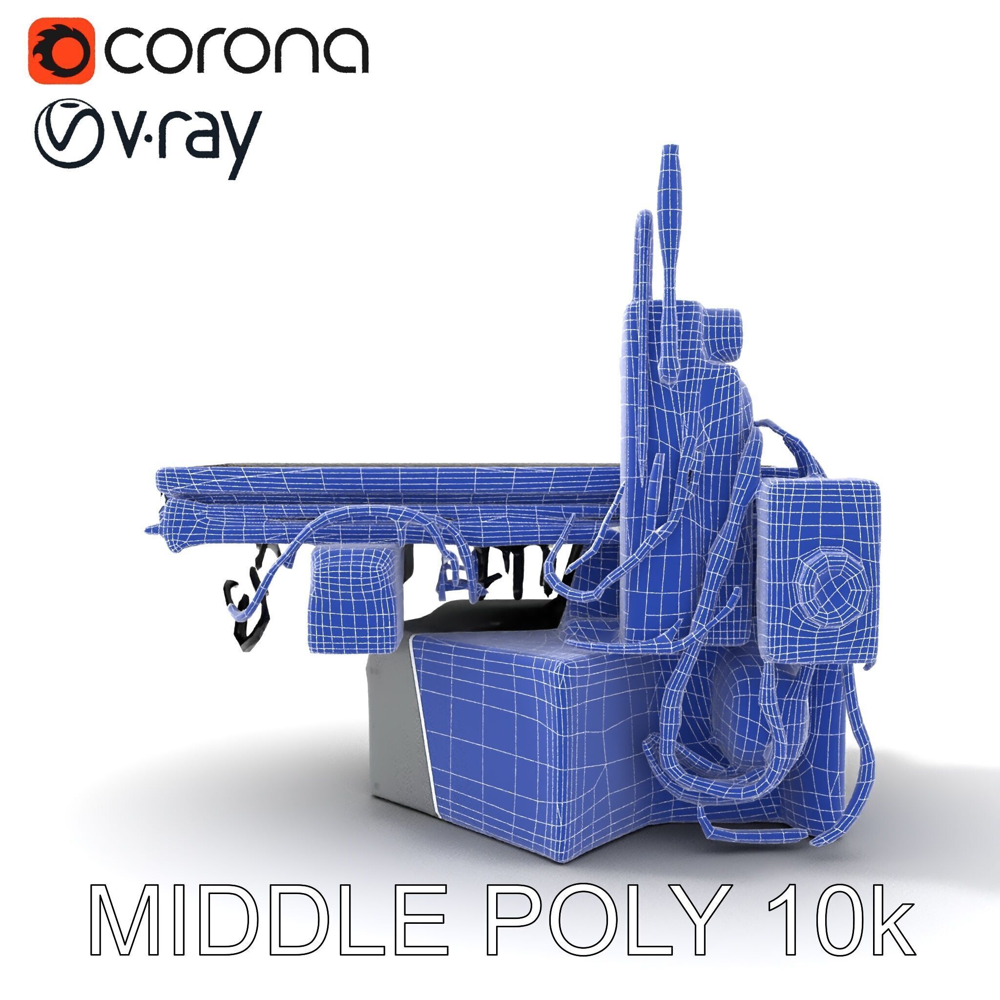 Industrial CNC Machine Model Pack Low-poly 3D model_12