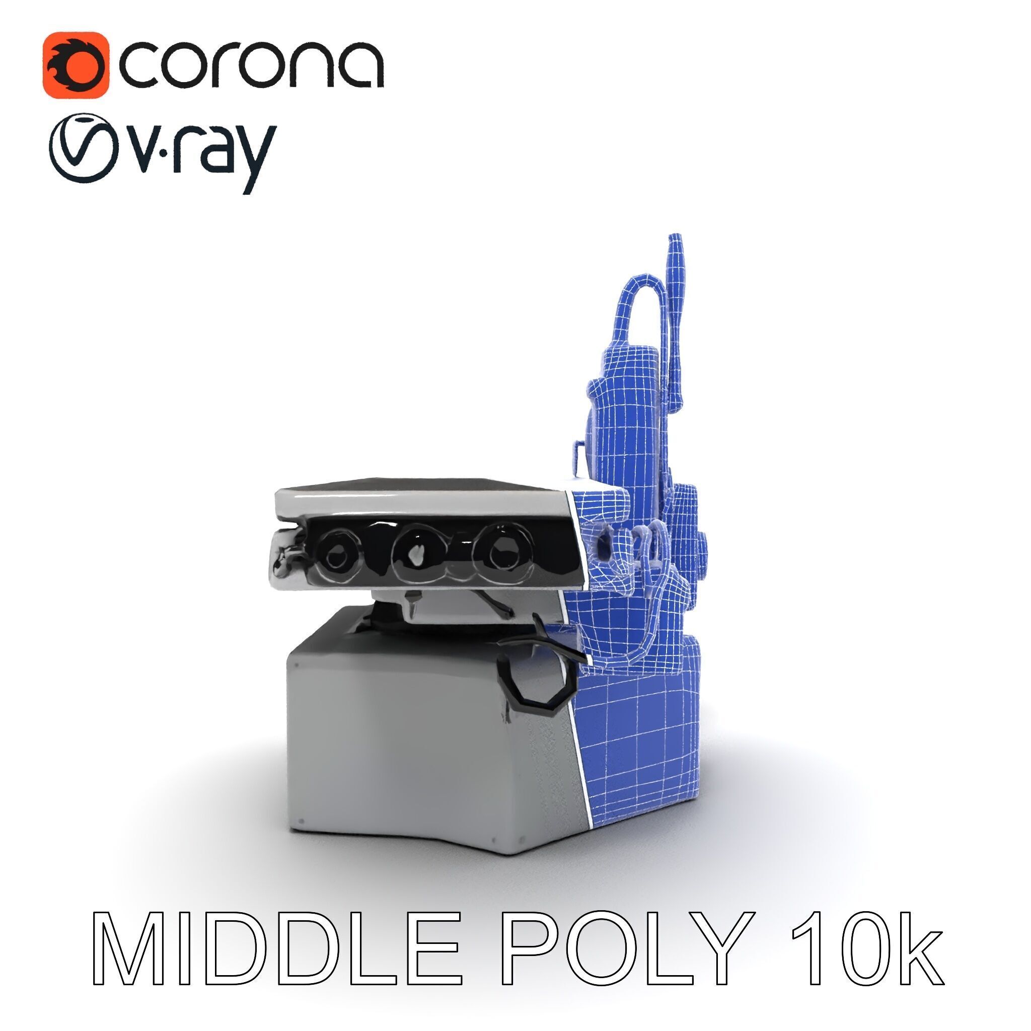 Industrial CNC Machine Model Pack Low-poly 3D model_30