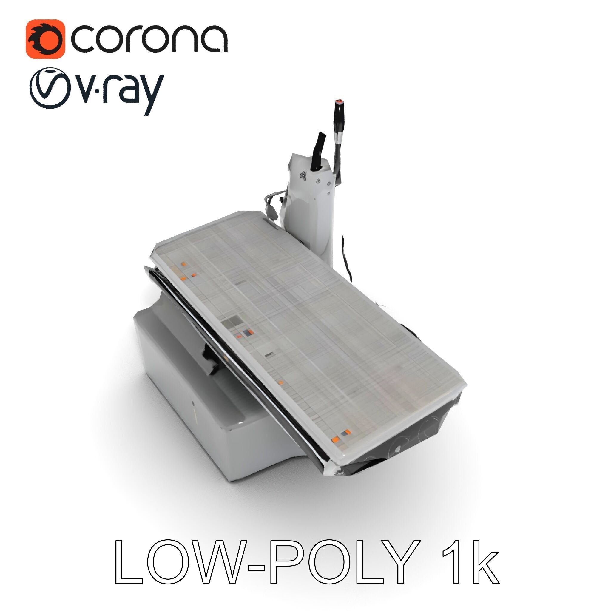 Industrial CNC Machine Model Pack Low-poly 3D model_23