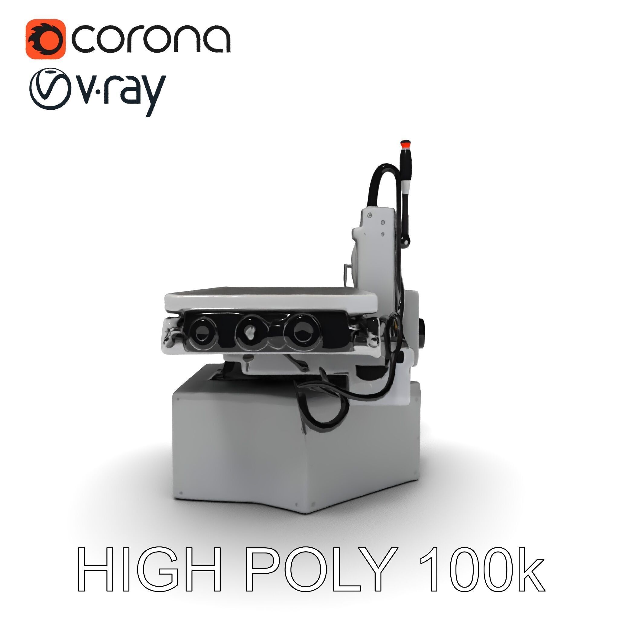 Industrial CNC Machine Model Pack Low-poly 3D model_16