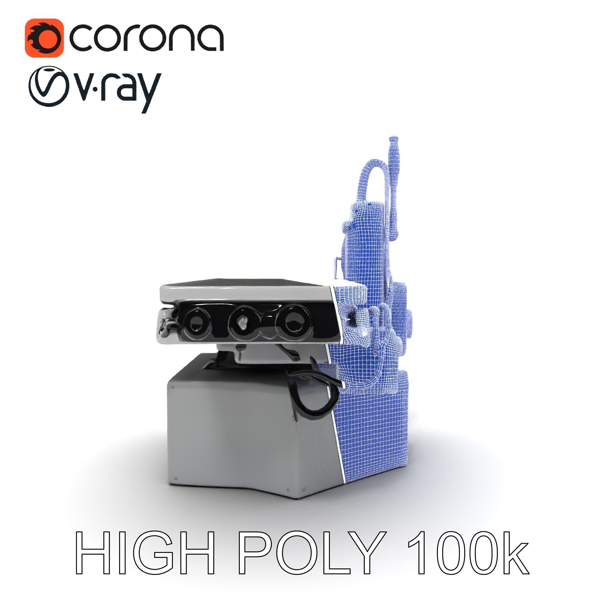 Industrial CNC Machine Model Pack Low-poly 3D model_29