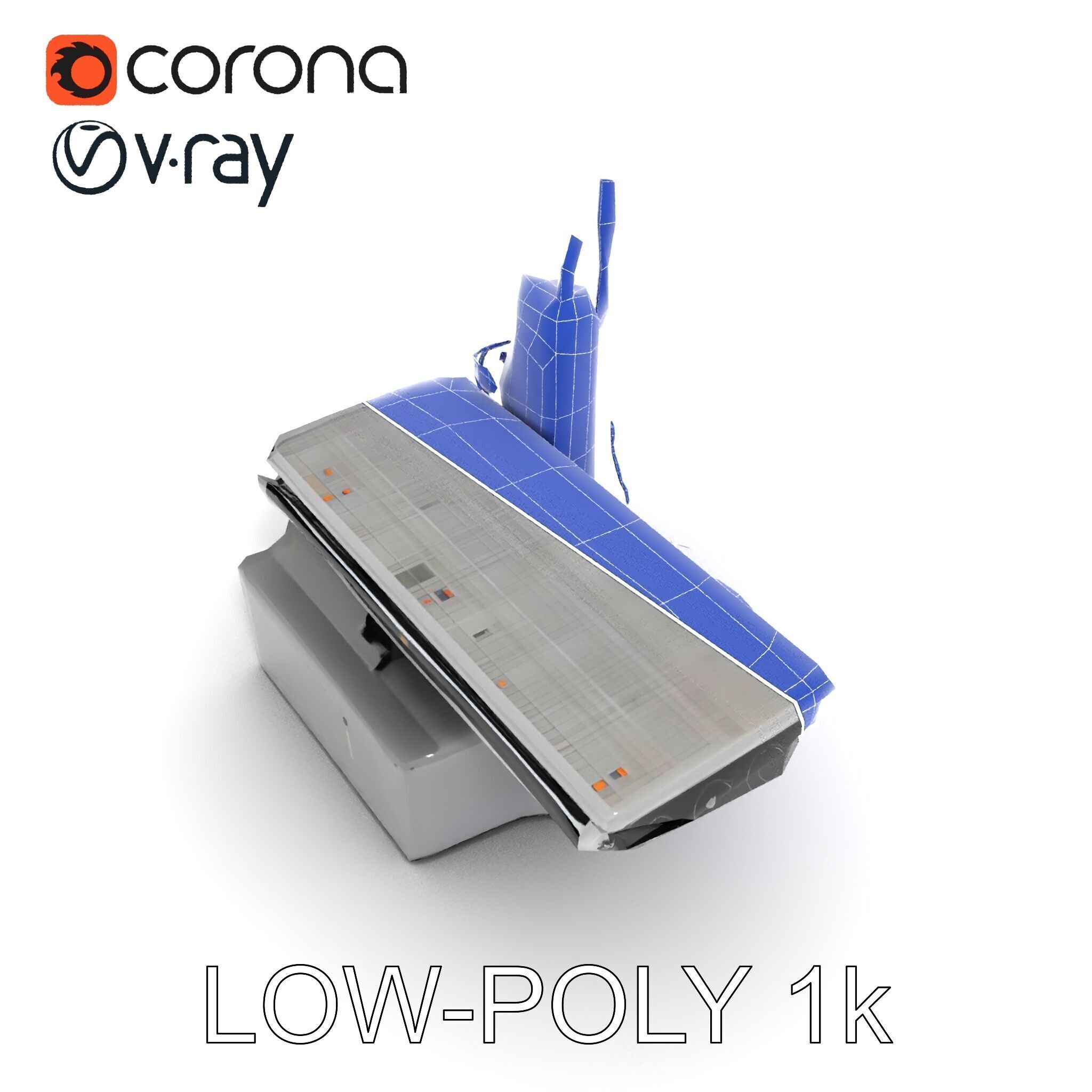 Industrial CNC Machine Model Pack Low-poly 3D model_7