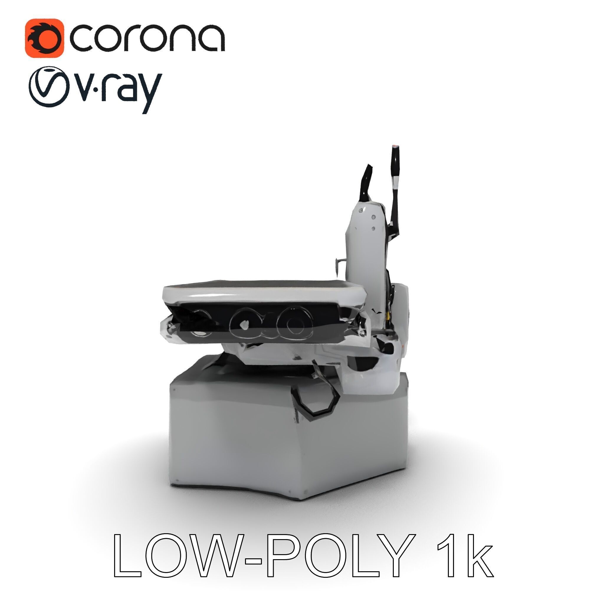 Industrial CNC Machine Model Pack Low-poly 3D model_28