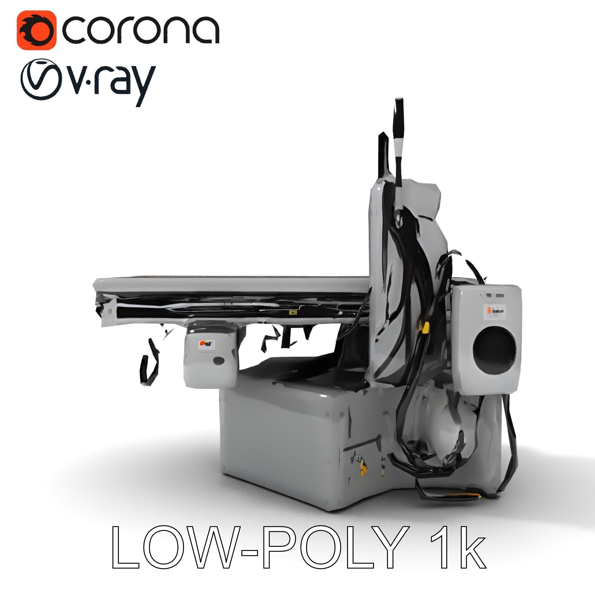 Industrial CNC Machine Model Pack Low-poly 3D model_25
