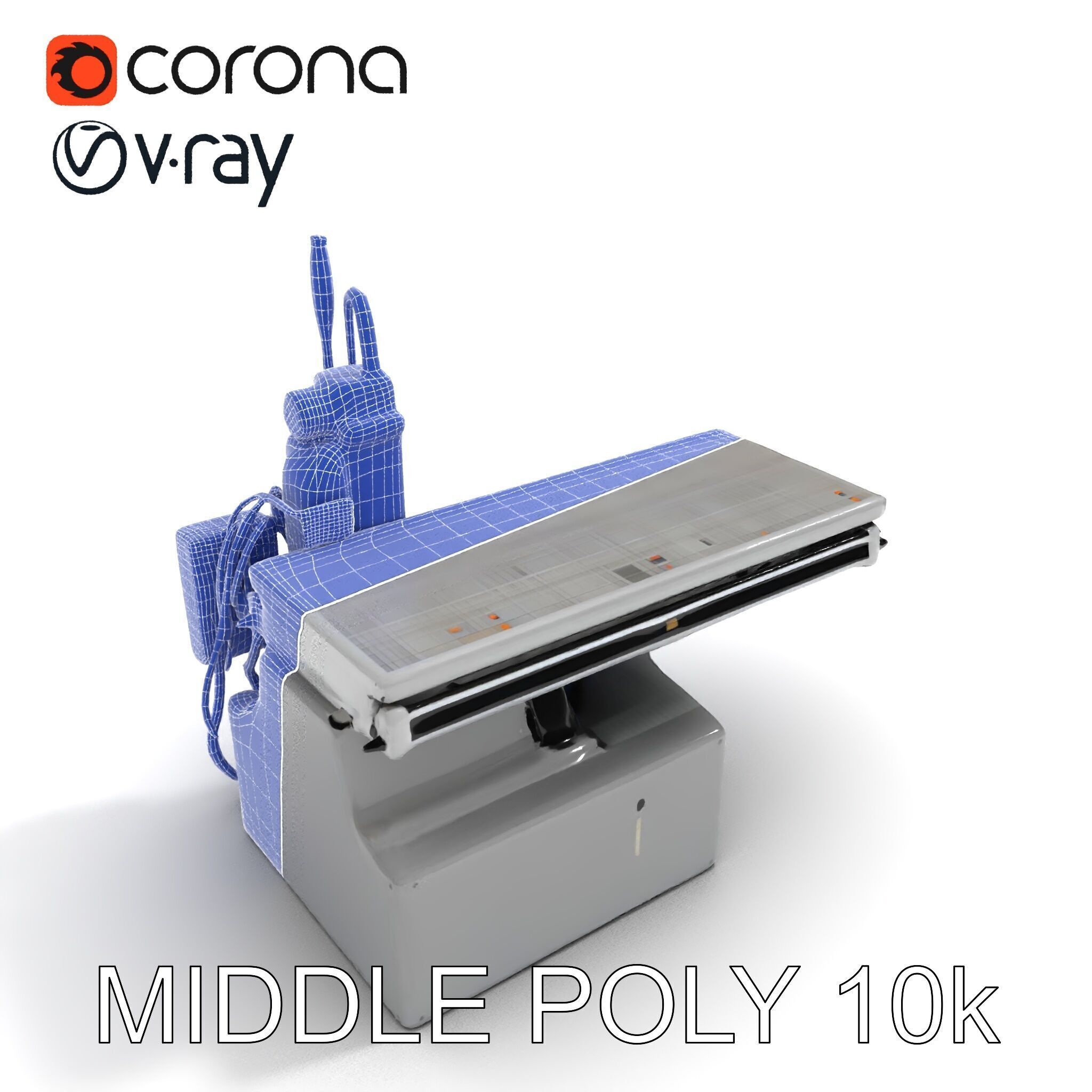 Industrial CNC Machine Model Pack Low-poly 3D model_24
