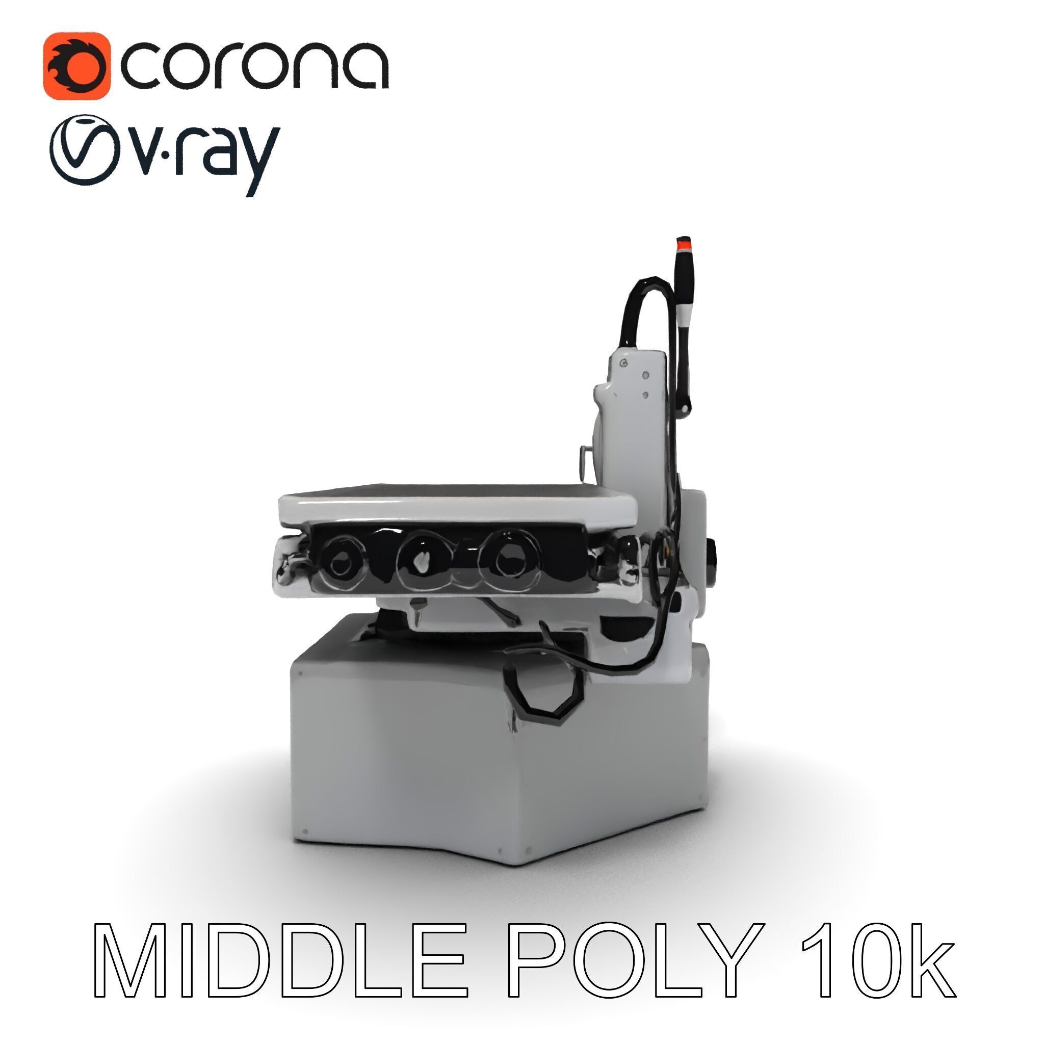 Industrial CNC Machine Model Pack Low-poly 3D model_33