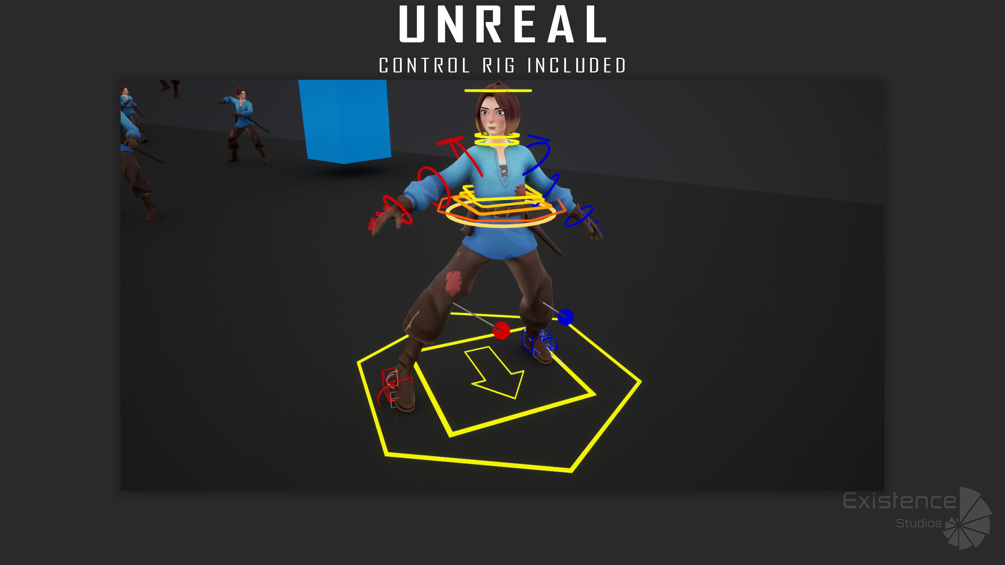 Teen Girl - Kid Boy - Female - Stylized Warrior Pack 4 - 66 Low-poly 3D model_5