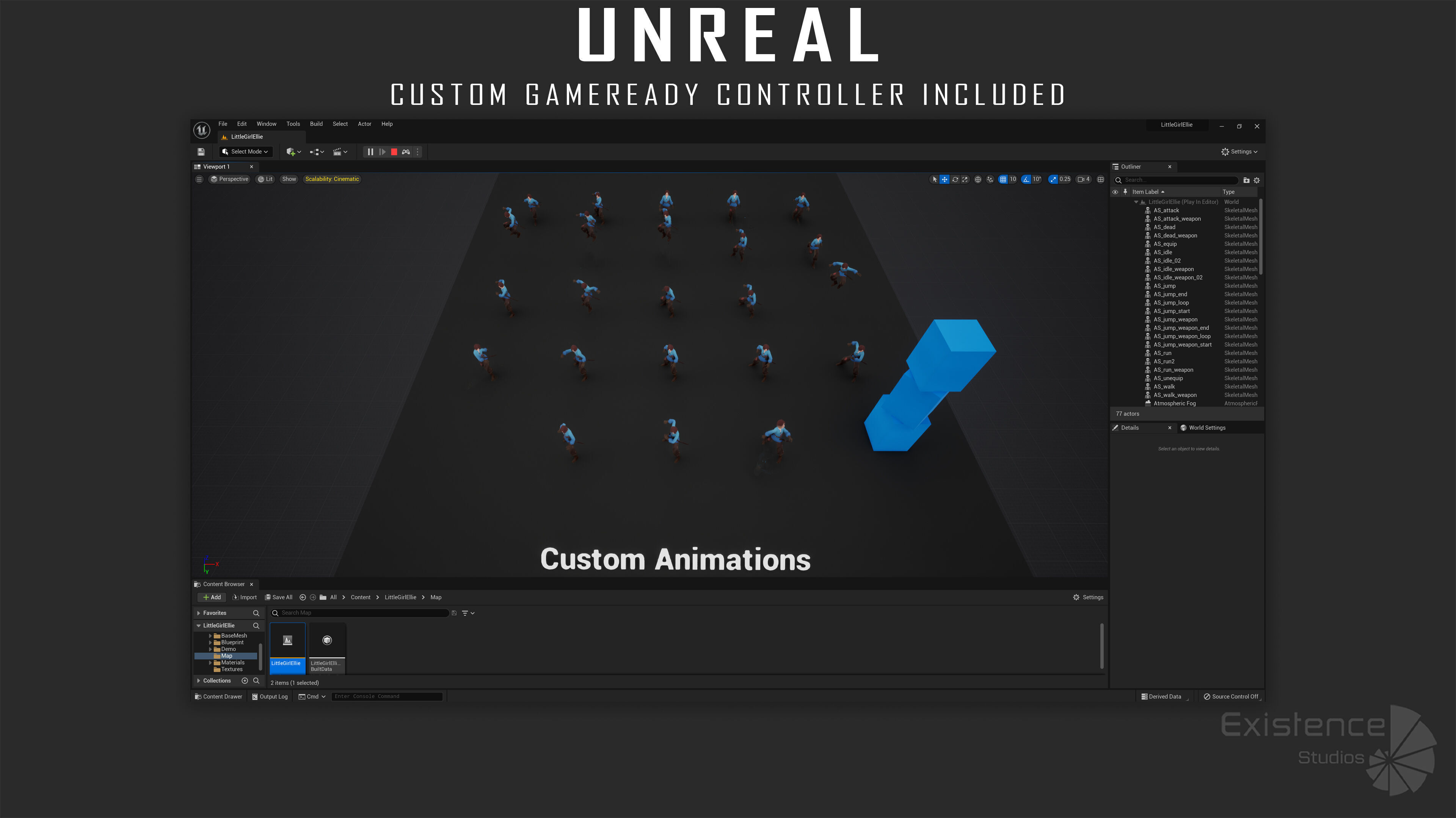 Teen Girl - Kid Boy - Female - Stylized Warrior Pack 4 - 66 Low-poly 3D model_24