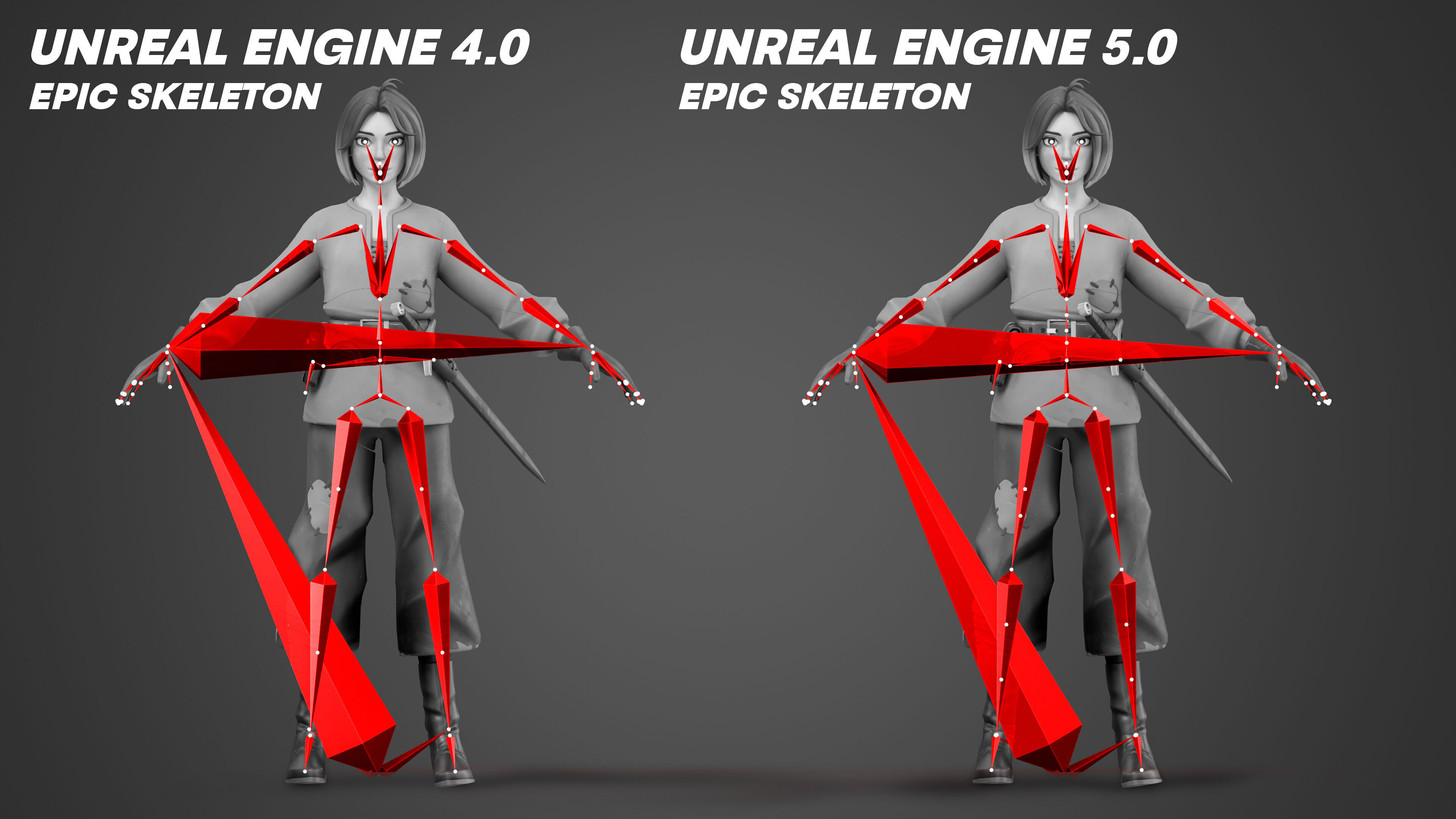 Teen Girl - Kid Boy - Female - Stylized Warrior Pack 4 - 66 Low-poly 3D model_11