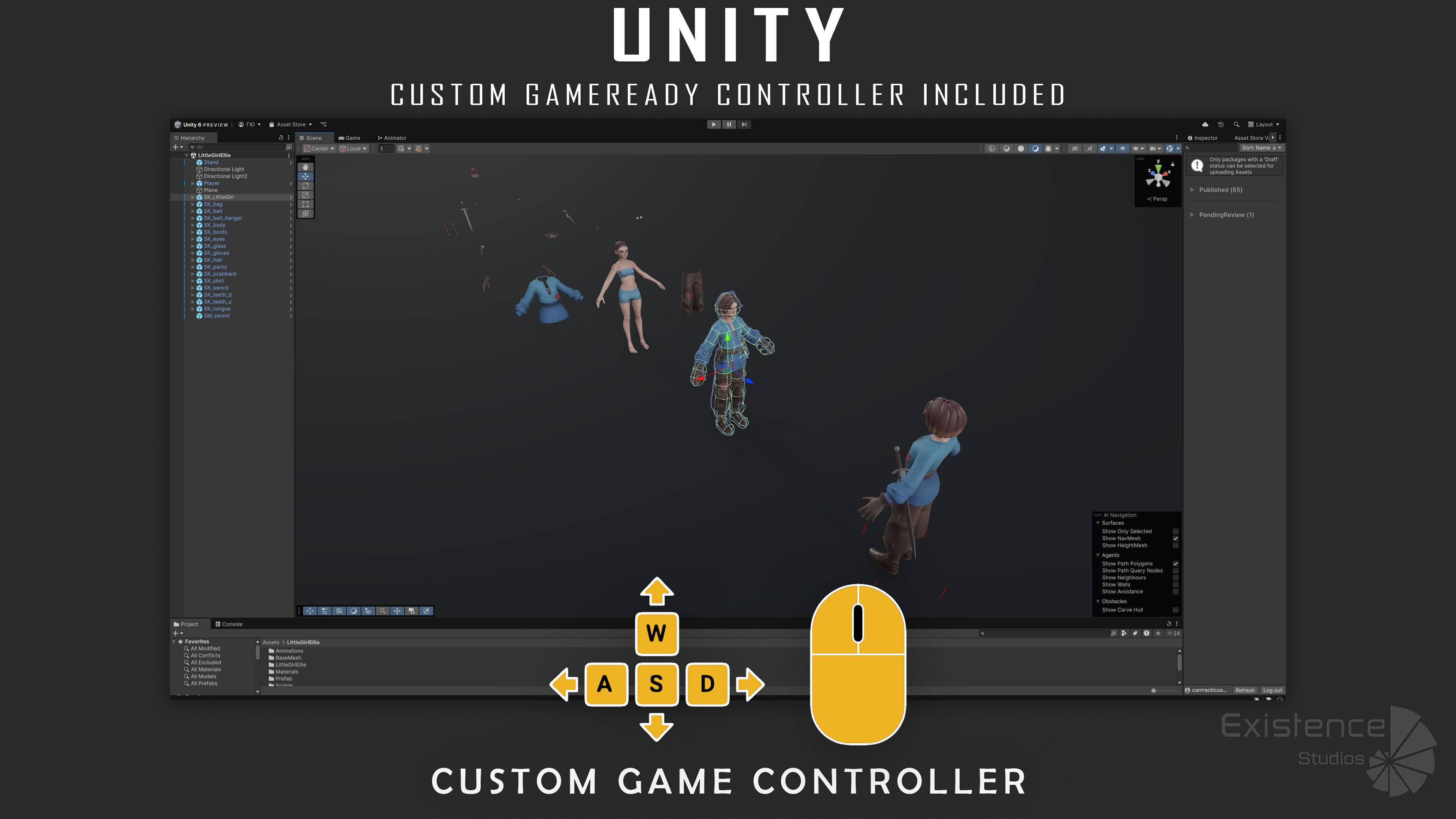 Teen Girl - Kid Boy - Female - Stylized Warrior Pack 4 - 66 Low-poly 3D model_8