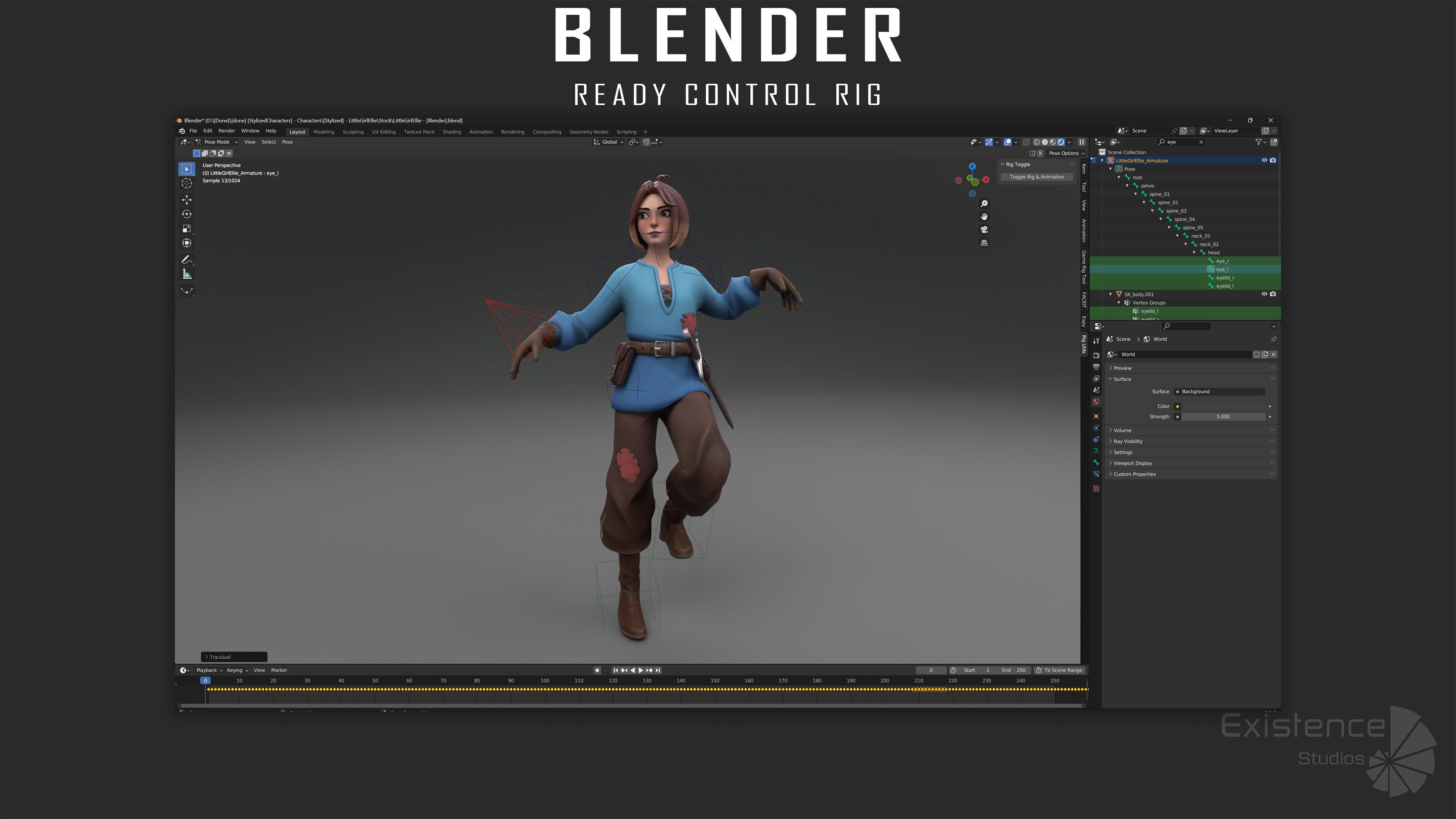 Teen Girl - Kid Boy - Female - Stylized Warrior Pack 4 - 66 Low-poly 3D model_17