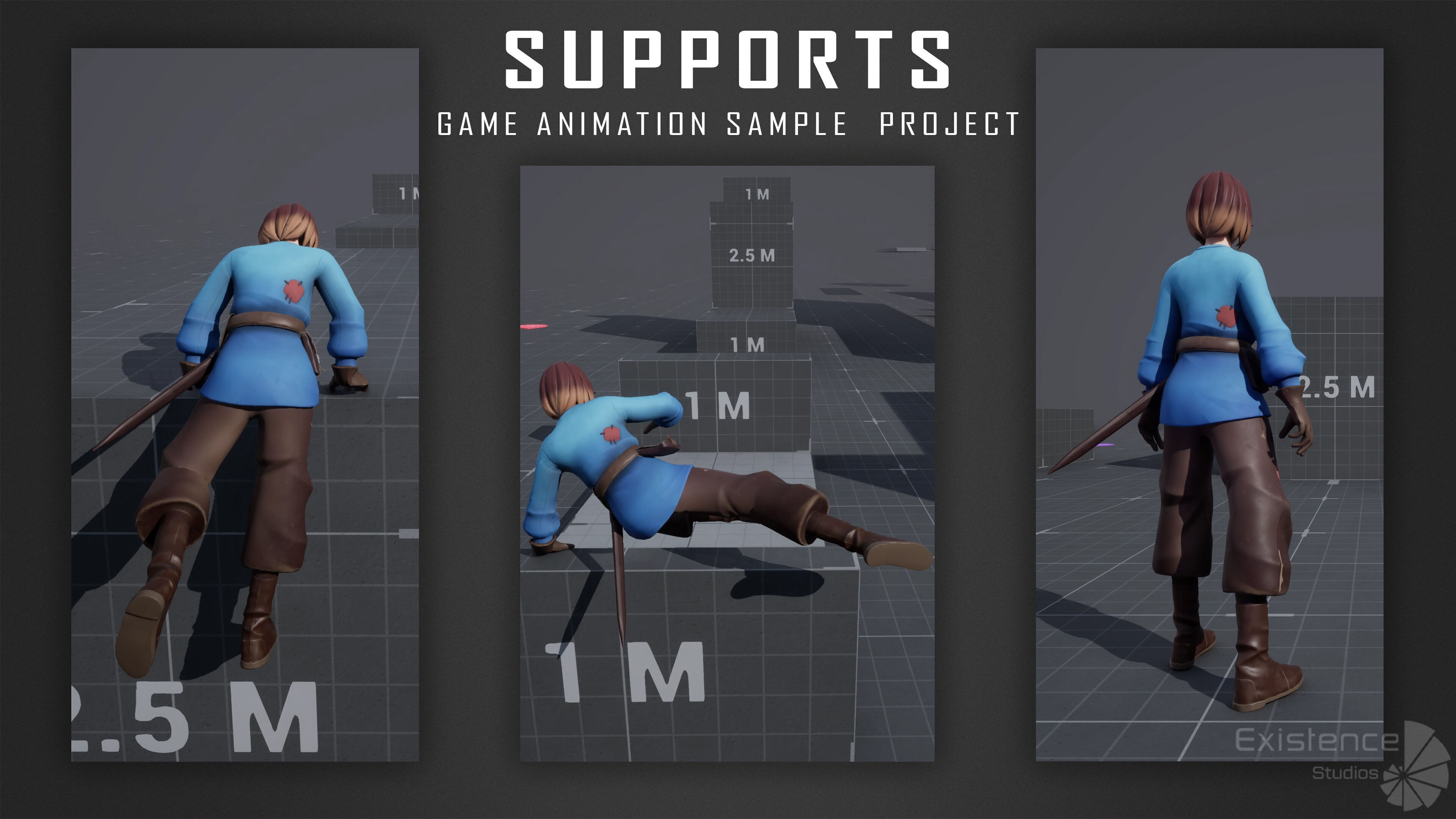 Teen Girl - Kid Boy - Female - Stylized Warrior Pack 4 - 66 Low-poly 3D model_13