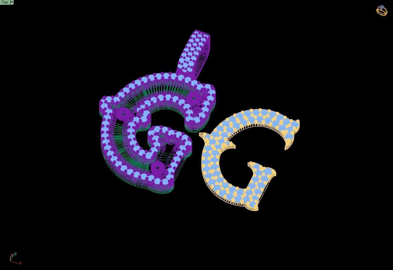 Custom Initial G Letter Diamond  A to Z Alphabet  Necklace 3D print model_15