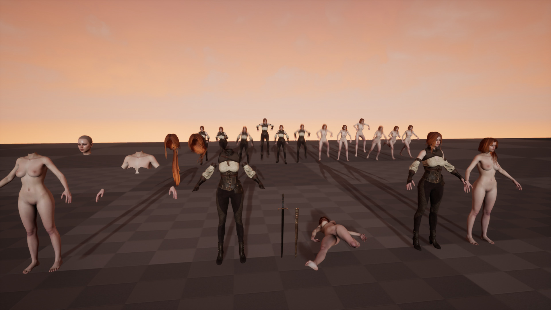 Warrior Lady Low-poly 3D model_22