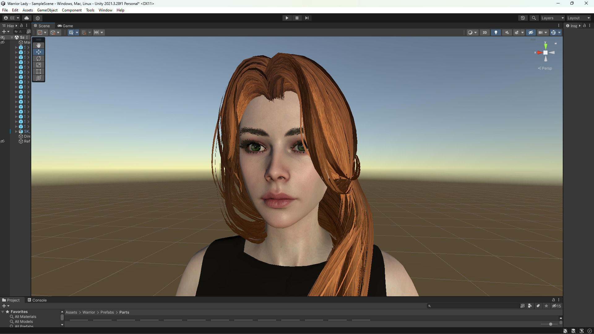 Warrior Lady Low-poly 3D model_19