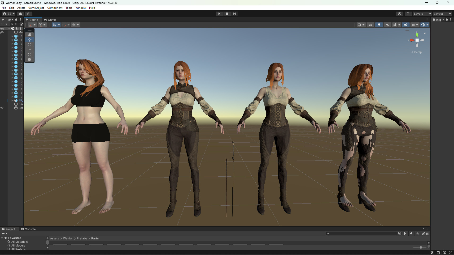 Warrior Lady Low-poly 3D model_21