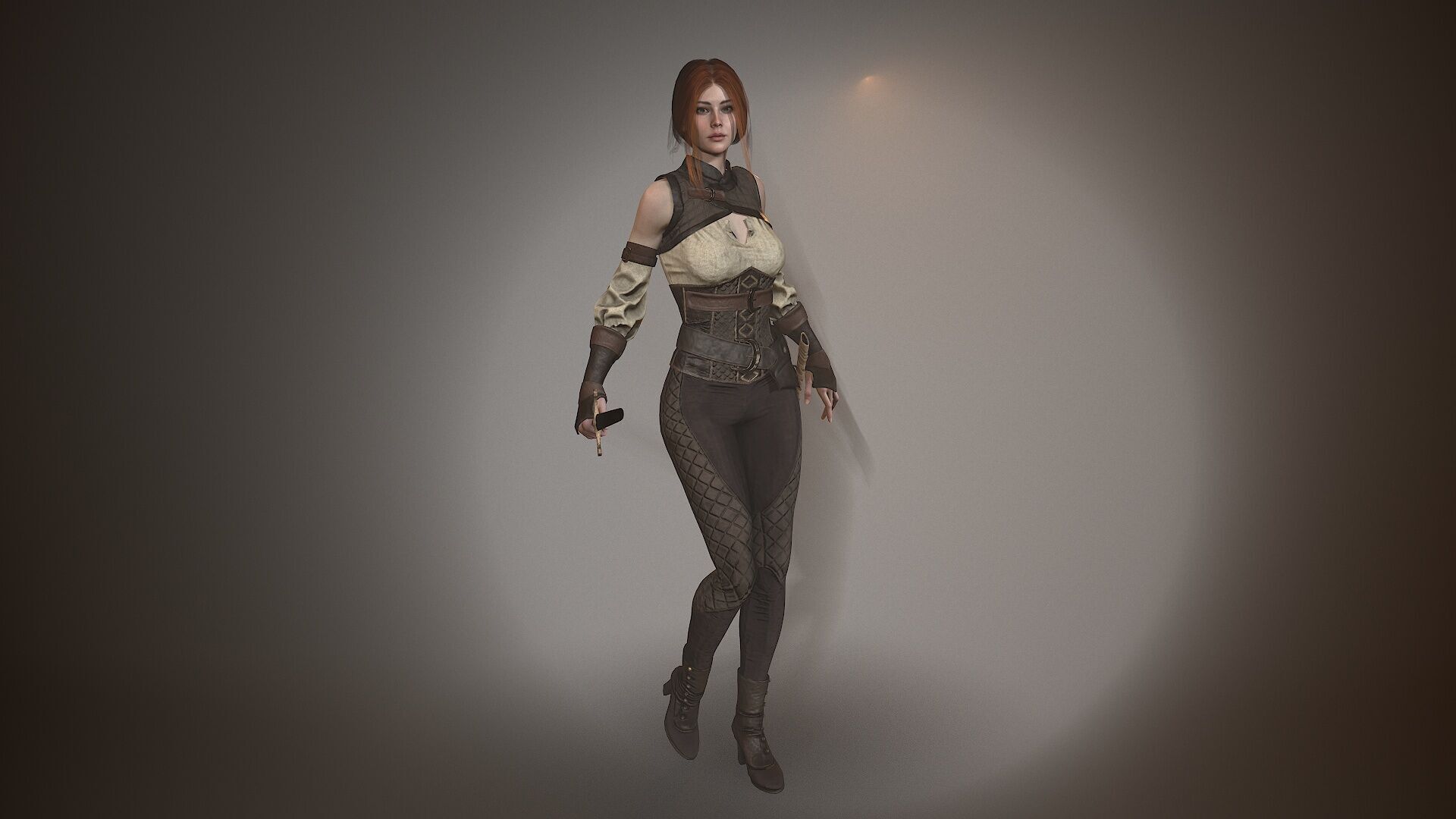 Warrior Lady Low-poly 3D model_6