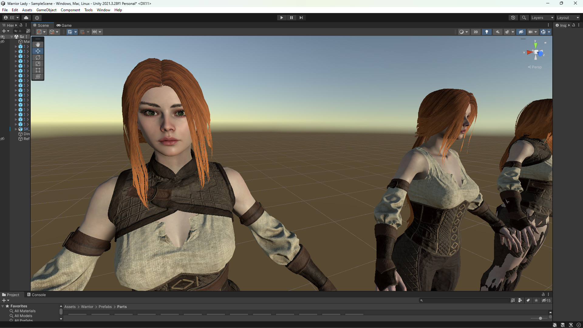 Warrior Lady Low-poly 3D model_20