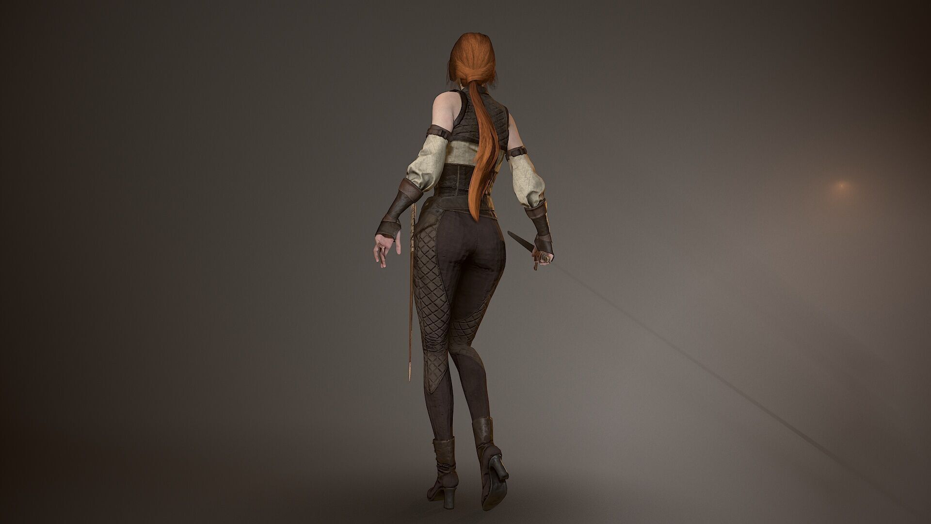 Warrior Lady Low-poly 3D model_9