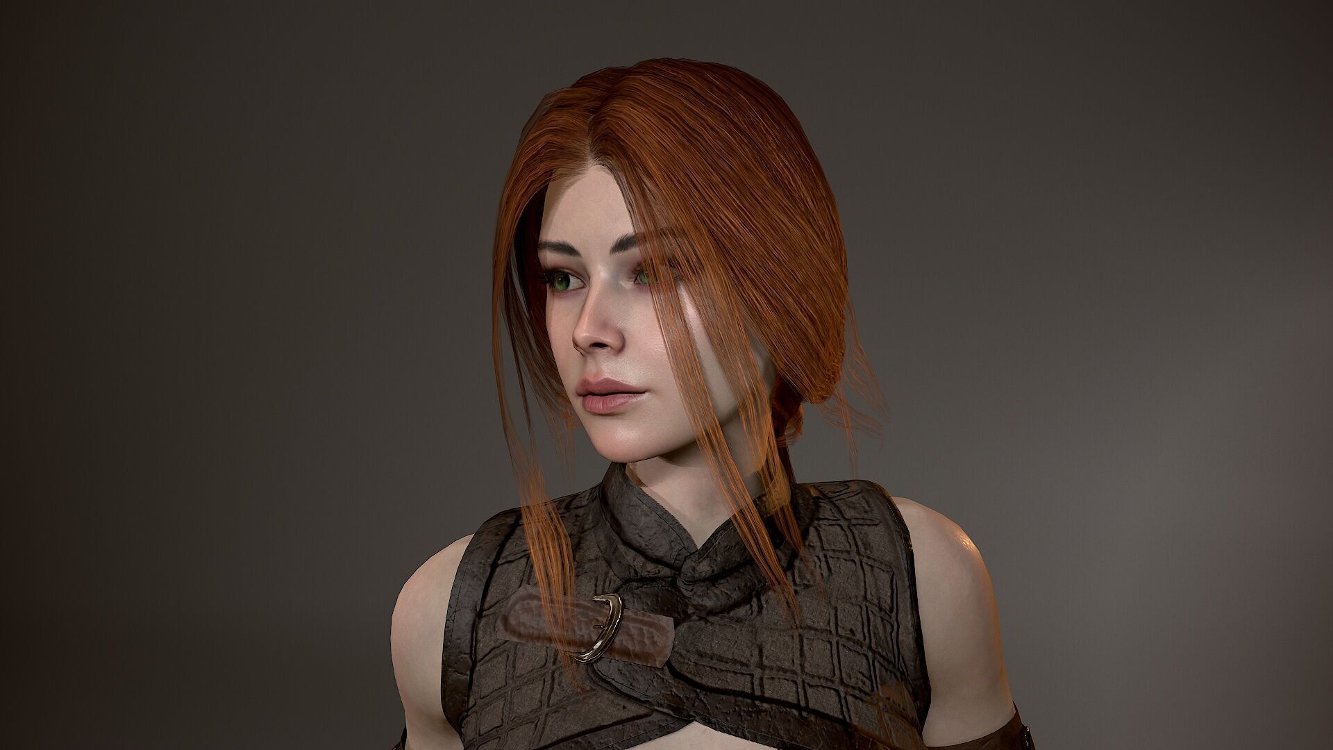 Warrior Lady Low-poly 3D model_4