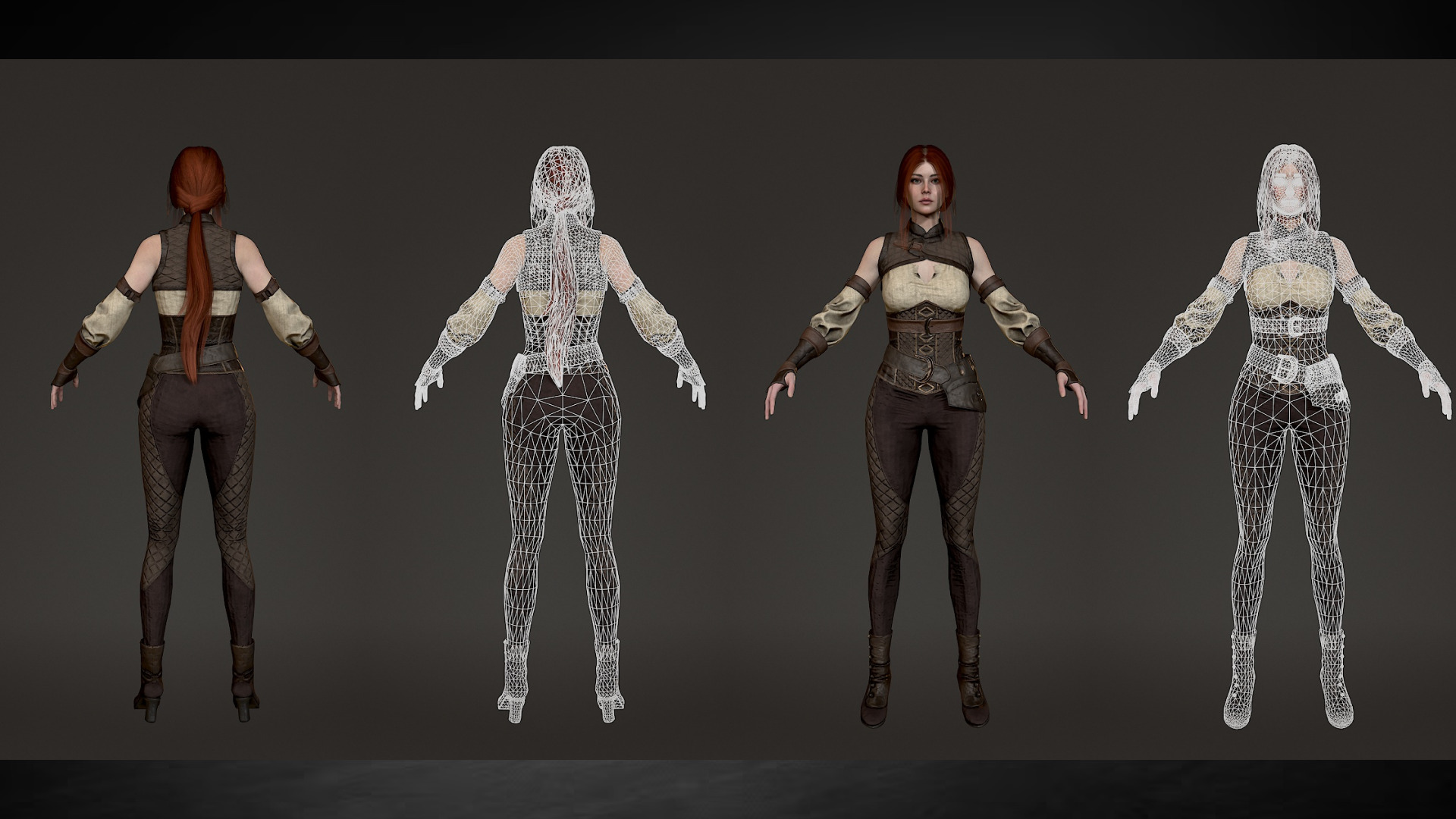 Warrior Lady Low-poly 3D model_17