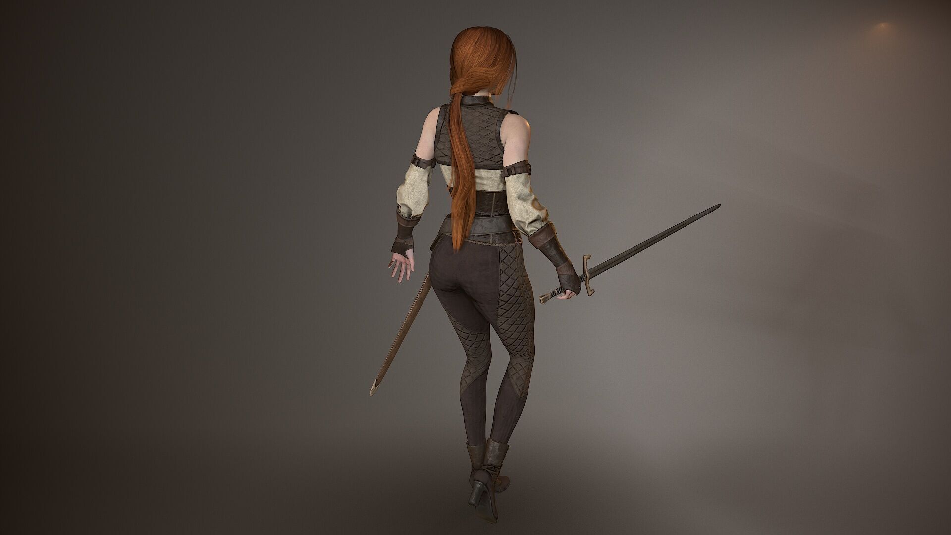 Warrior Lady Low-poly 3D model_8
