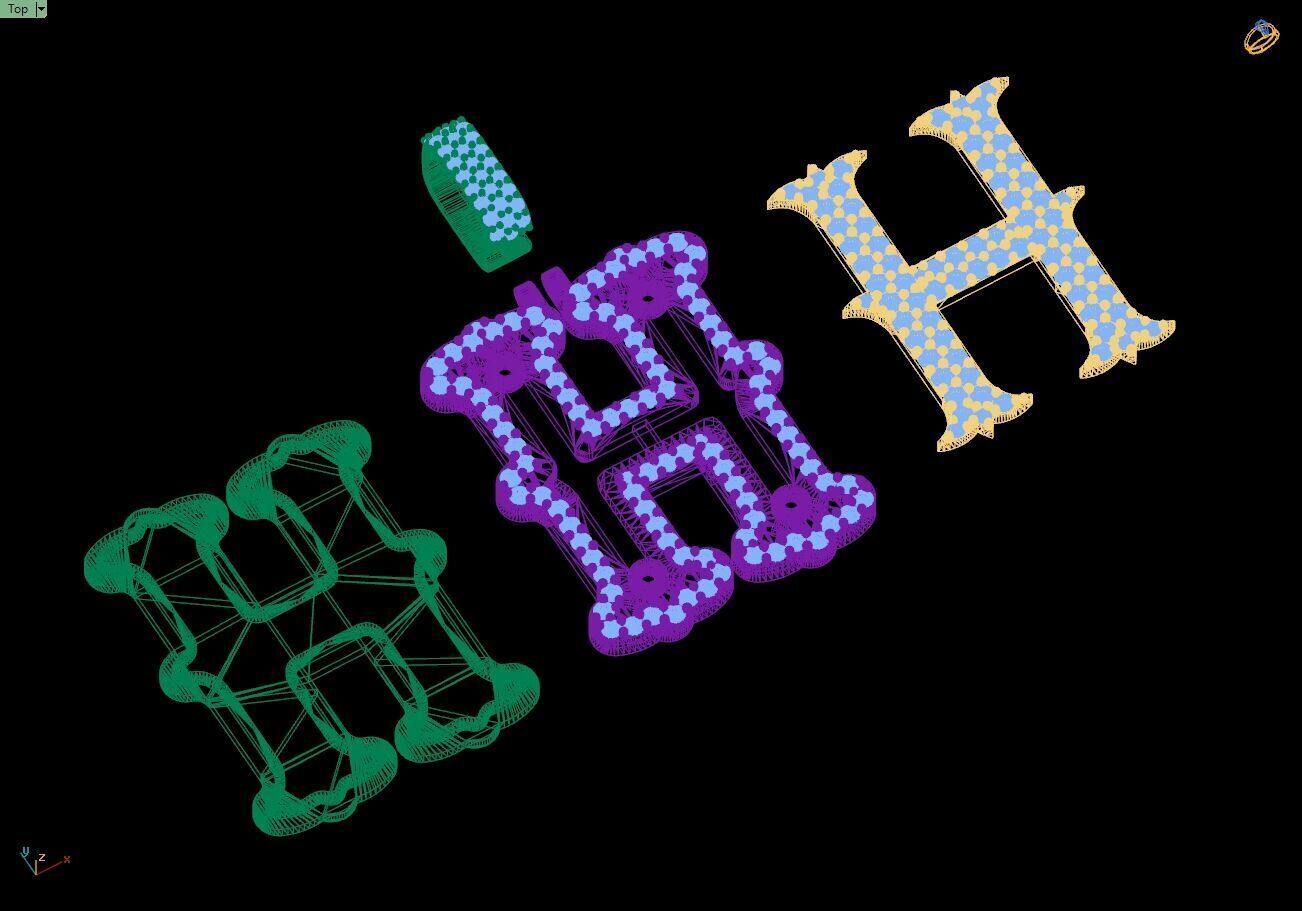 Custom Initial H Letter Diamond  A to Z Alphabet  Necklace 3D print model_16