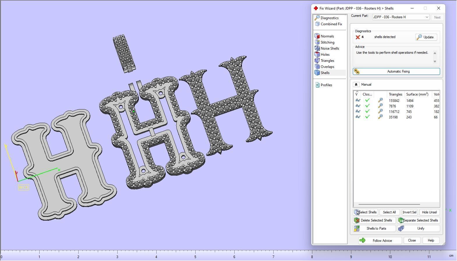 Custom Initial H Letter Diamond  A to Z Alphabet  Necklace 3D print model_17