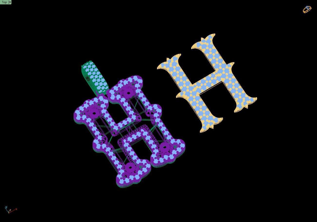 Custom Initial H Letter Diamond  A to Z Alphabet  Necklace 3D print model_15