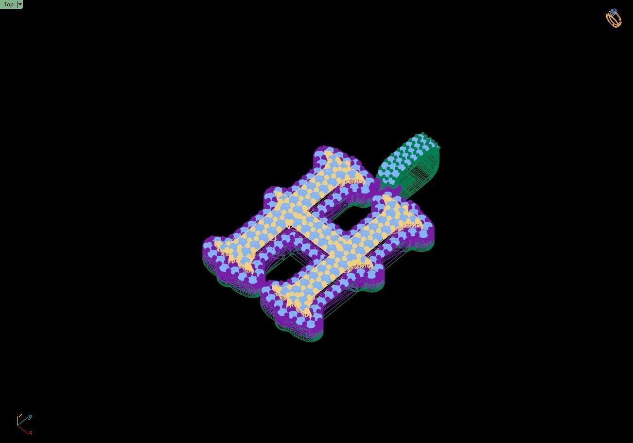 Custom Initial H Letter Diamond  A to Z Alphabet  Necklace 3D print model_14