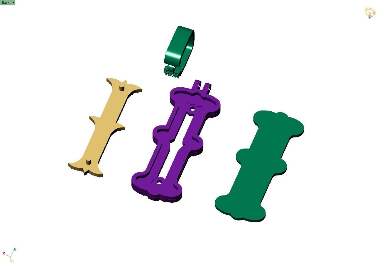 Custom Initial I Letter Diamond  A to Z Alphabet  Necklace 3D print model_13