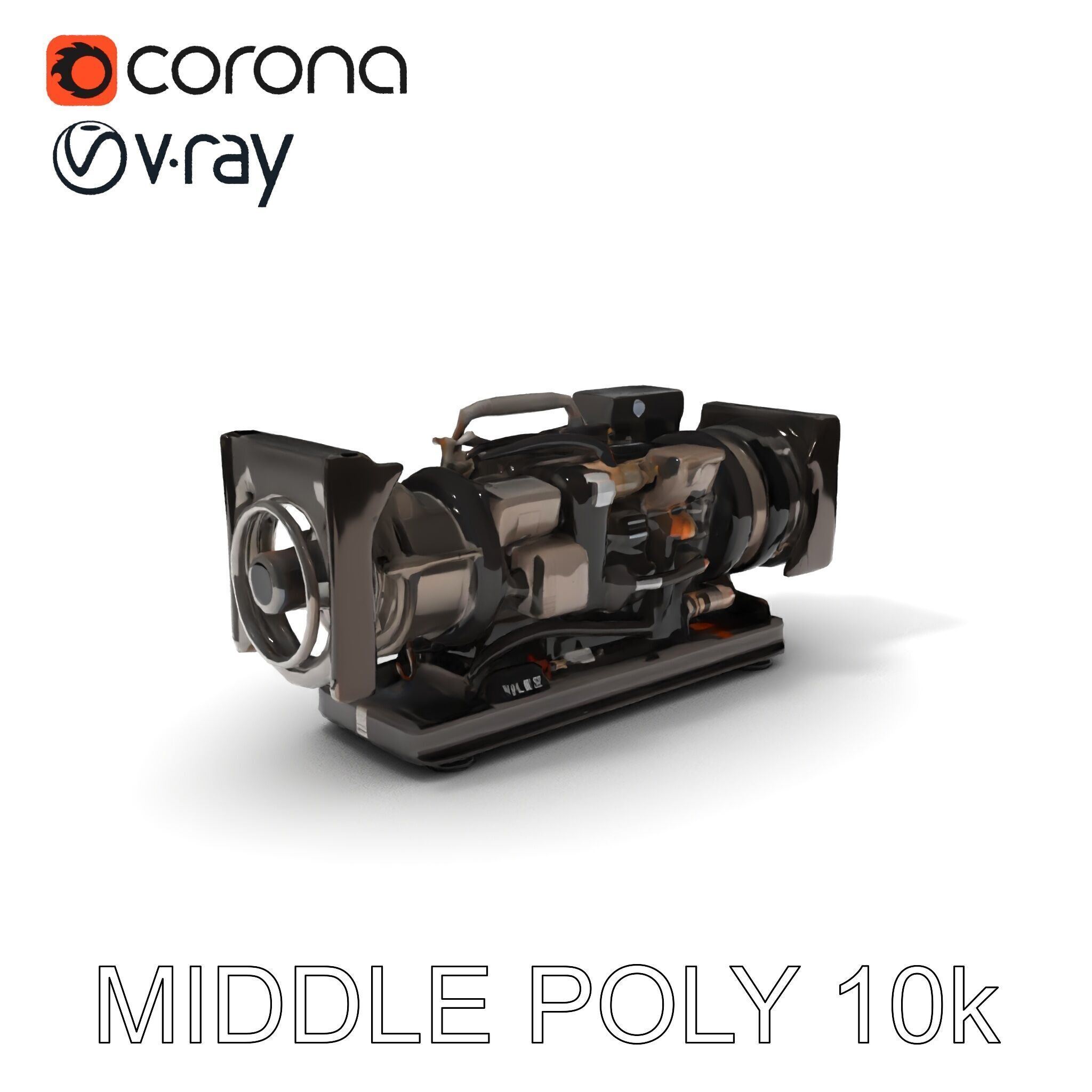 Industrial Generator Engine Model Pack for Render and Game En... Low-poly 3D model_11