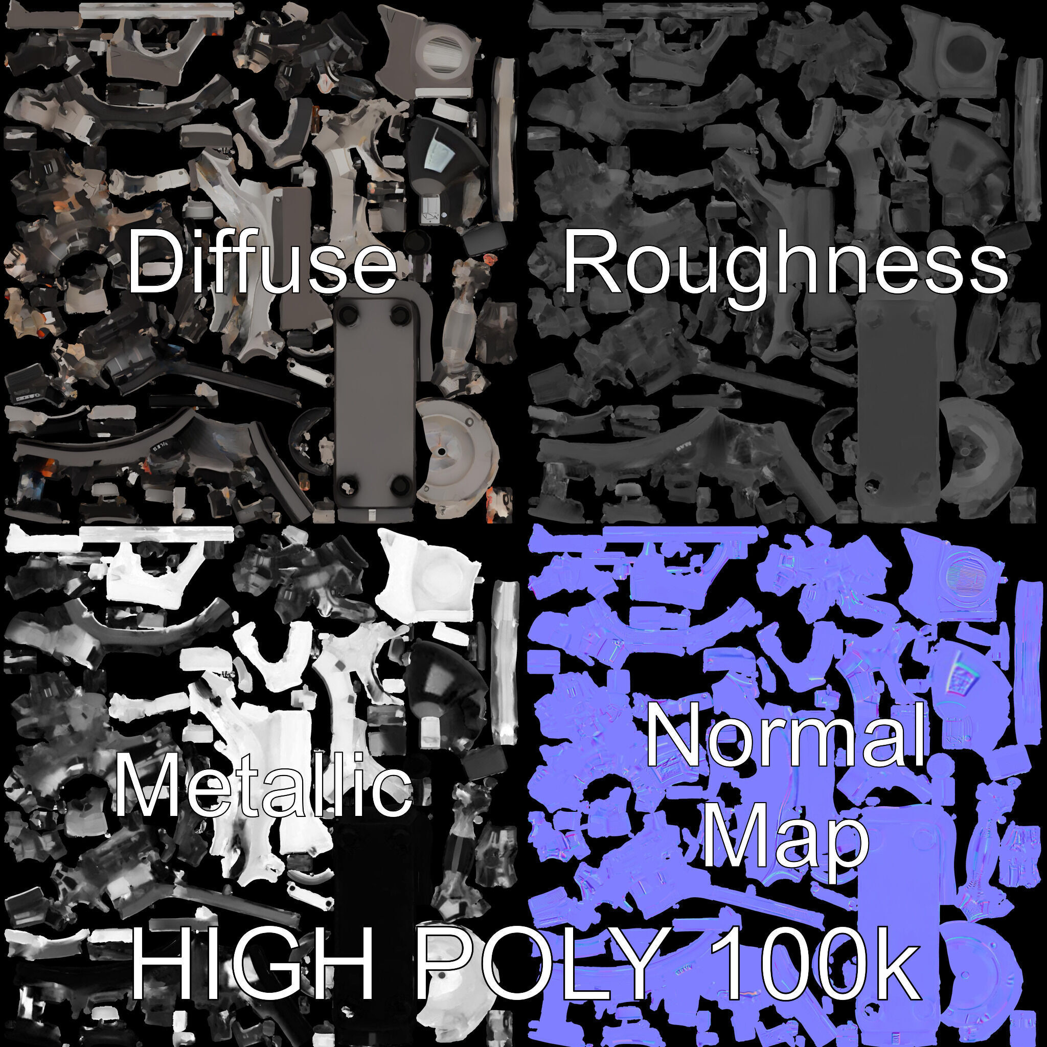 Industrial Generator Engine Model Pack for Render and Game En... Low-poly 3D model_2