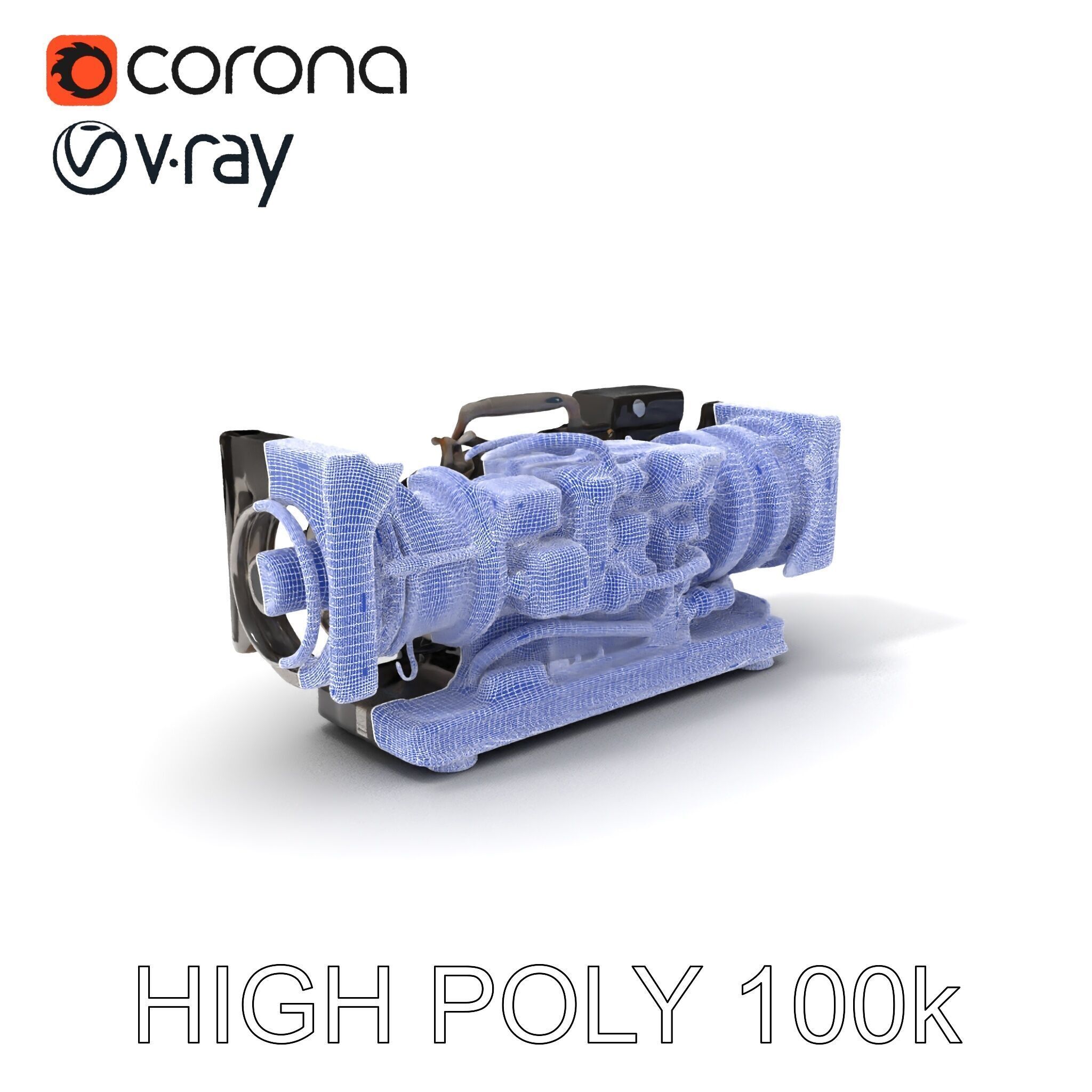 Industrial Generator Engine Model Pack for Render and Game En... Low-poly 3D model_3