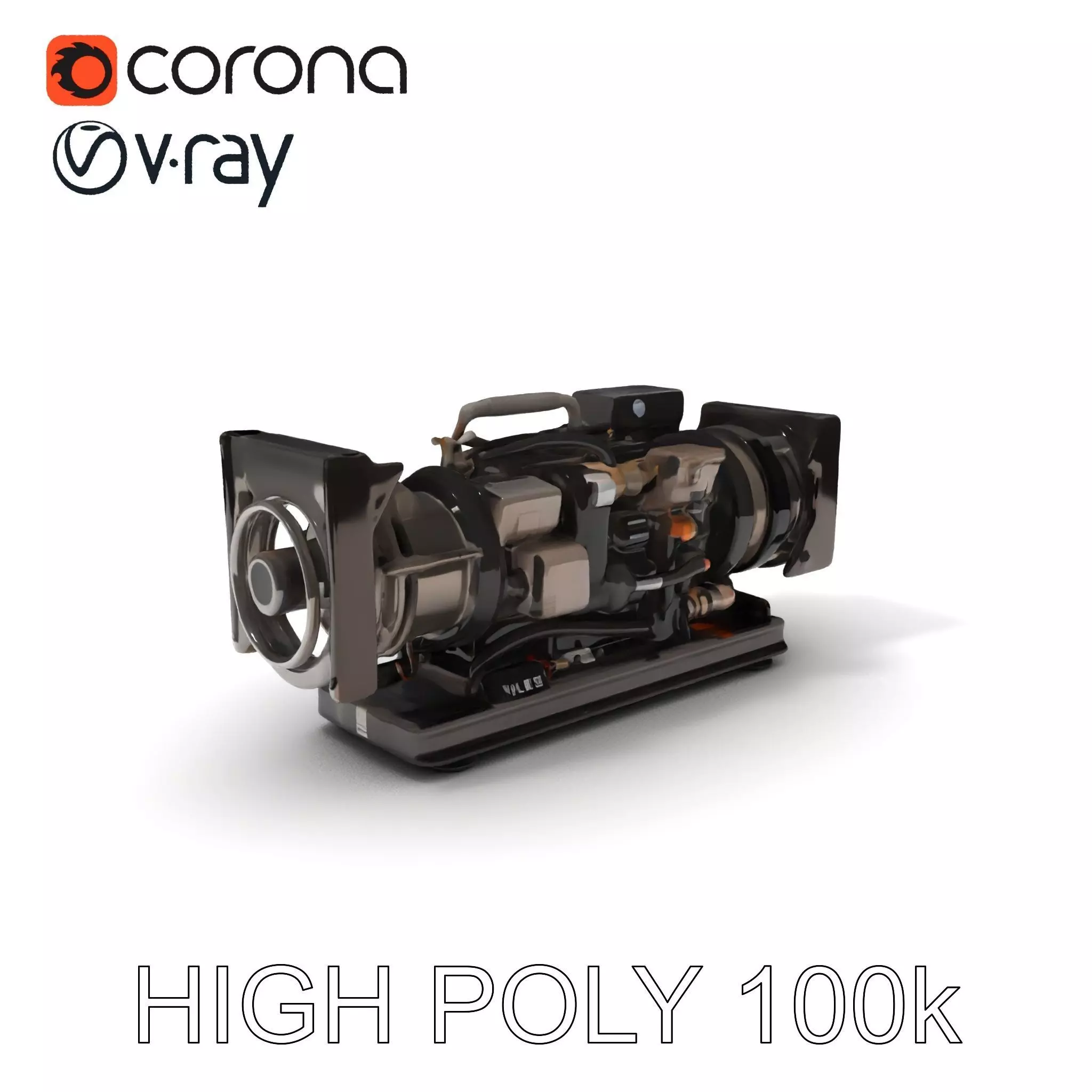 Industrial Generator Engine Model Pack for Render and Game En... Low-poly 3D model_0