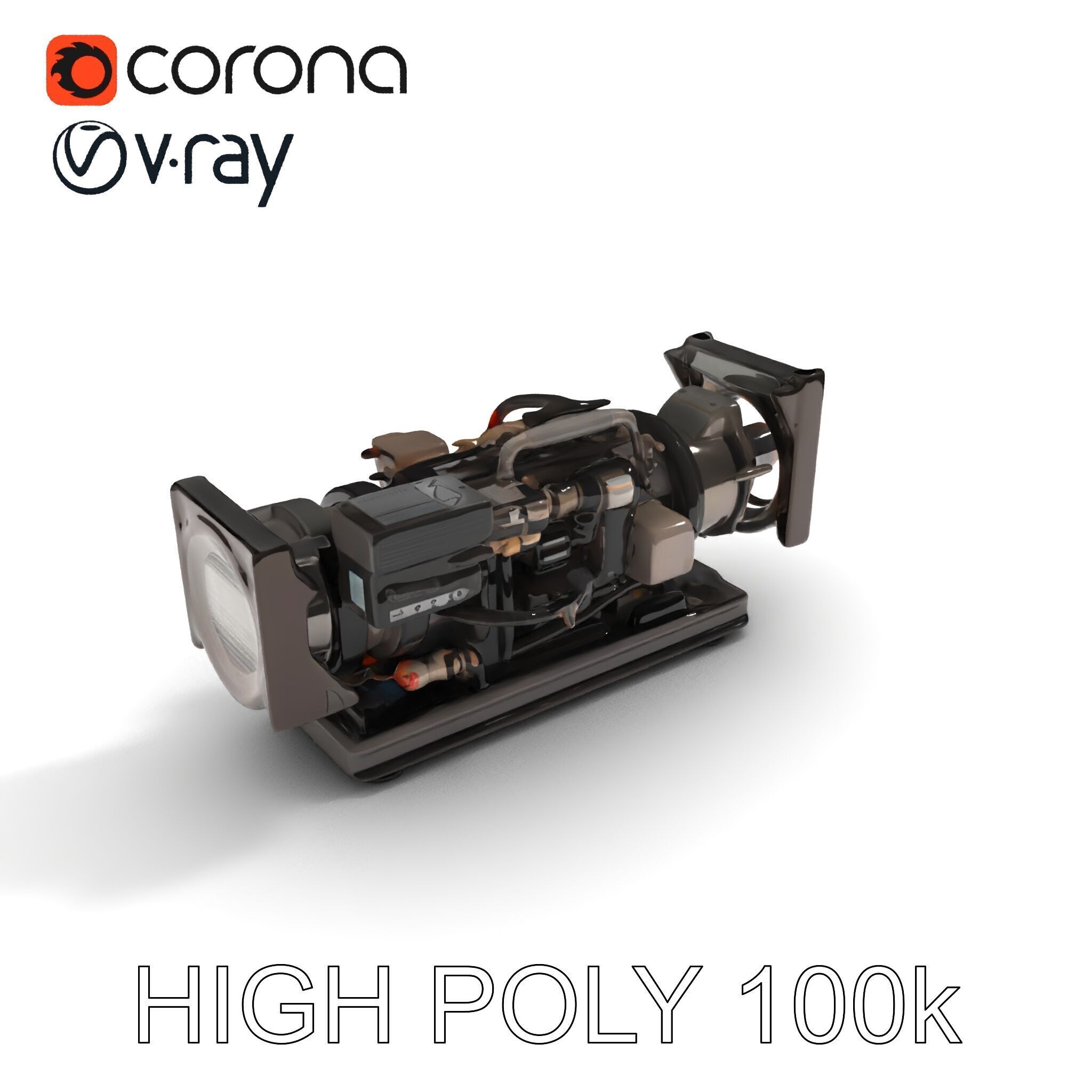 Industrial Generator Engine Model Pack for Render and Game En... Low-poly 3D model_29