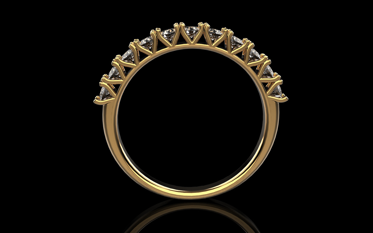 Half eternity band model 1301 3D print model_15