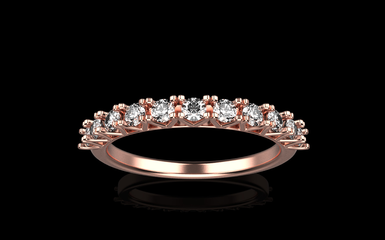 Half eternity band model 1301 3D print model_12